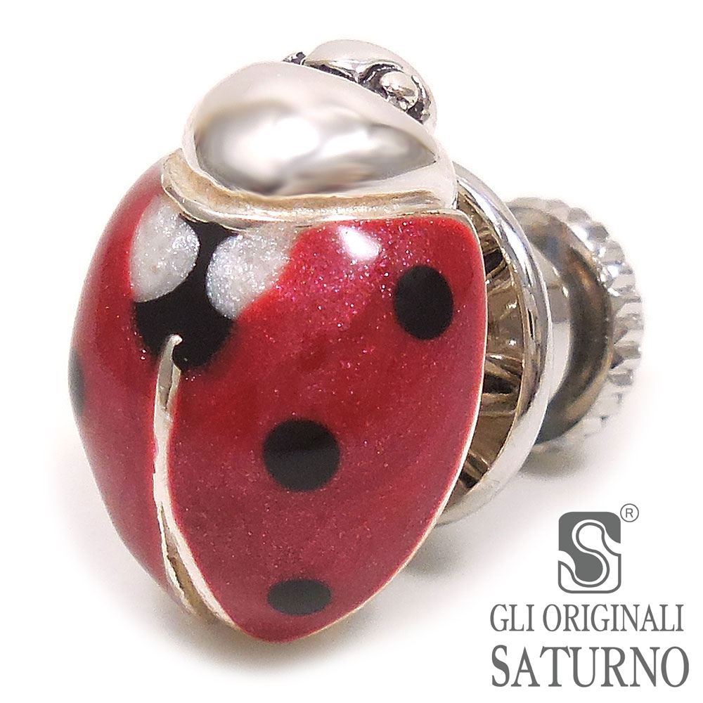 SATURNO サツルノ ピンブローチ ラペルピン てんとう虫 シルバー925