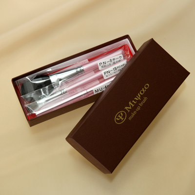 熊野化粧筆メイクブラシ3点セット [最高級山羊チークブラシ＆高級