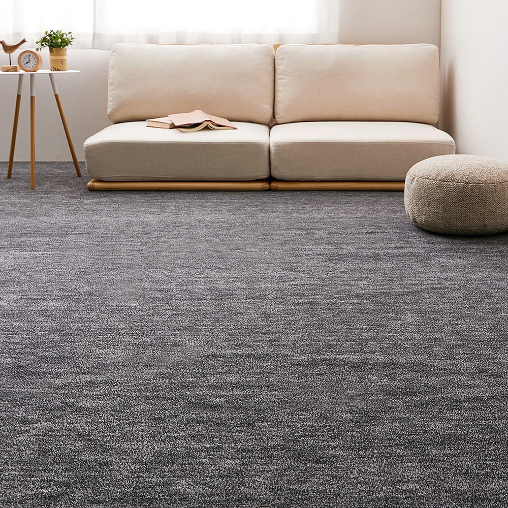 ペットにやさしい平織カーペット ラウム 261×261cm ブラック 【直送品