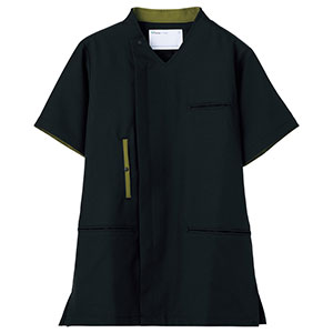 ベルデクセル スクラブ VEM7009上 ブラック×カーキ | 【ミドリ