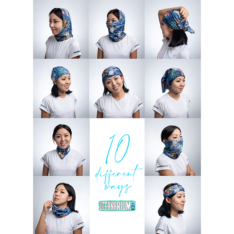 mic21ダイビングショップ[ OCEANARIUM ] バンダナ Headwear Scarf(H02