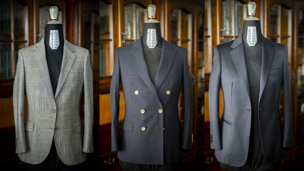 ライトグレーのフランネル素材でクラシカルなダブルスーツ “CANONICO