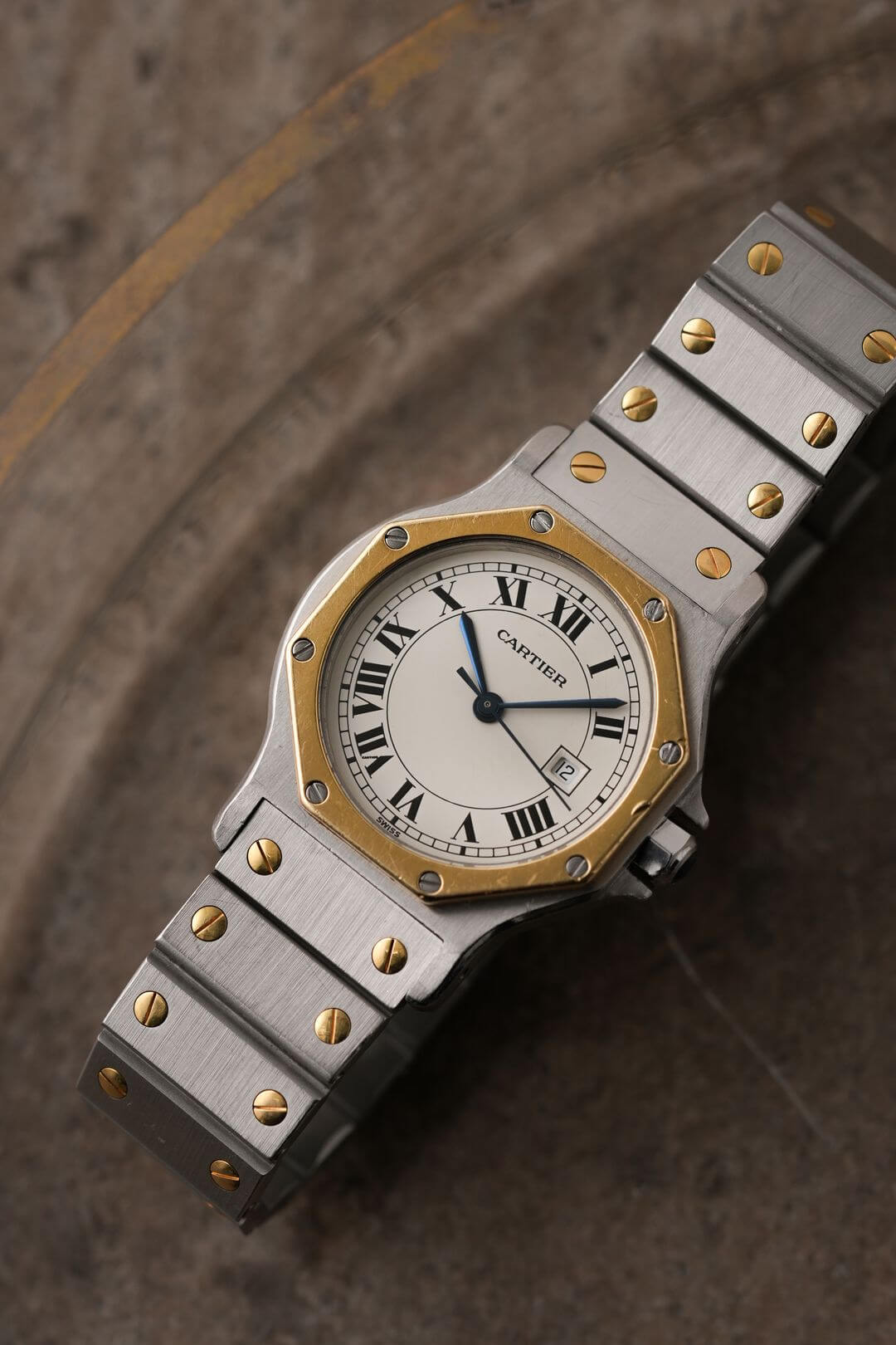 カルティエ/サントスロンド/サントスオクタゴンLMデイト/ホワイト