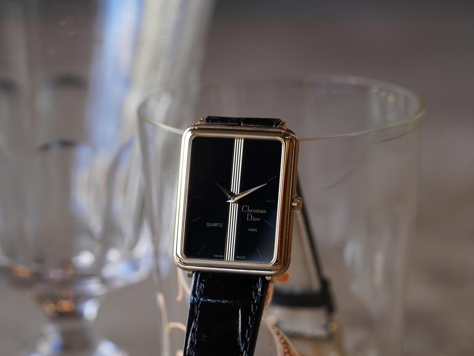 クリスチャンディオール/ディオールスクエアー/オニキスダイヤル