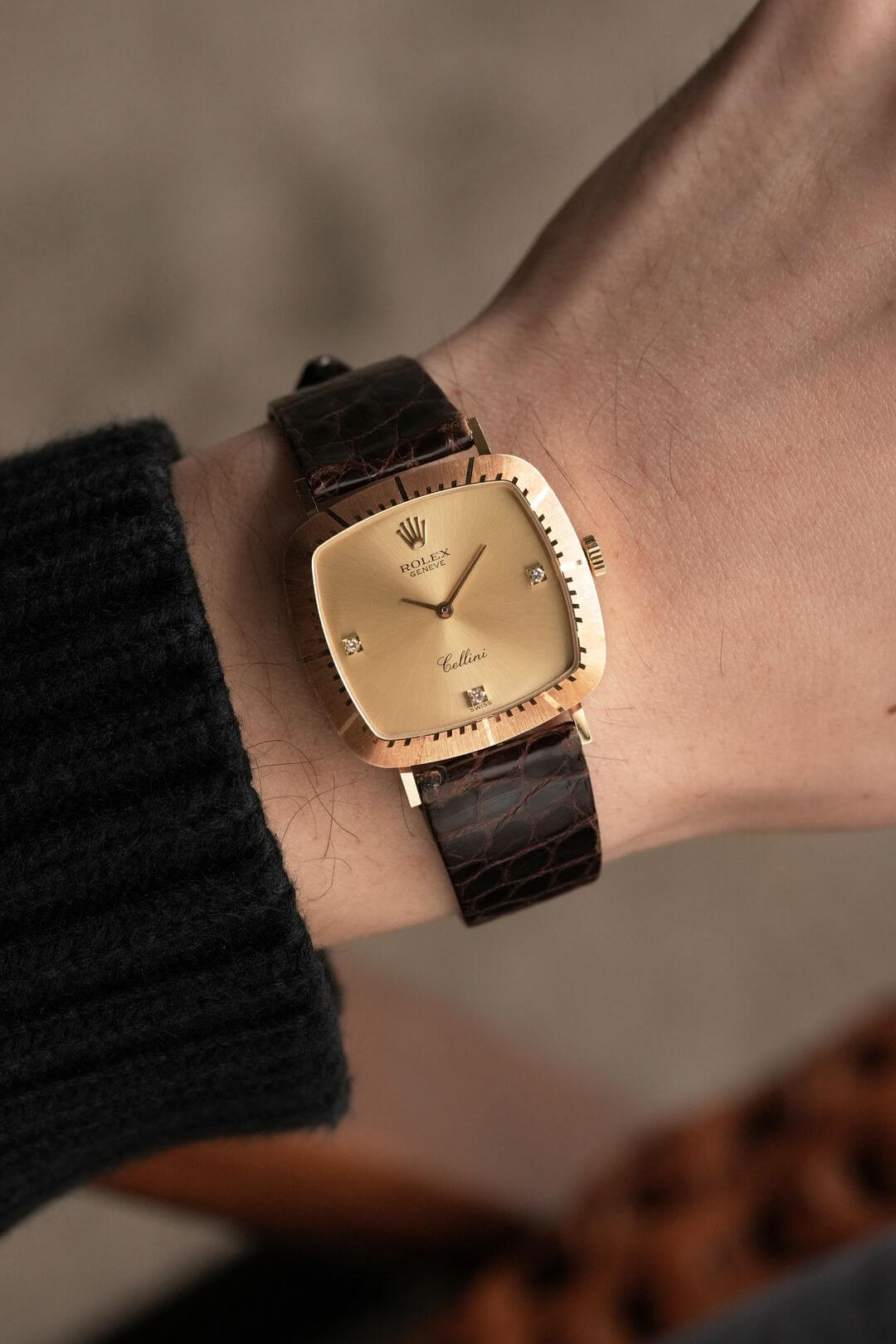 ロレックス/チェリーニ/クッションケース/ゴールドダイヤル/3P