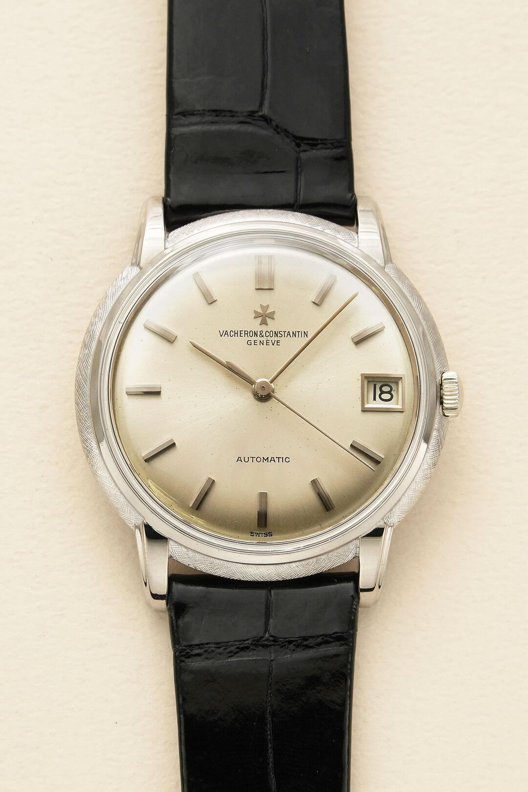 ヴァシュロンコンスタンタン/ビックテクスチャーケースデイト/シルバー