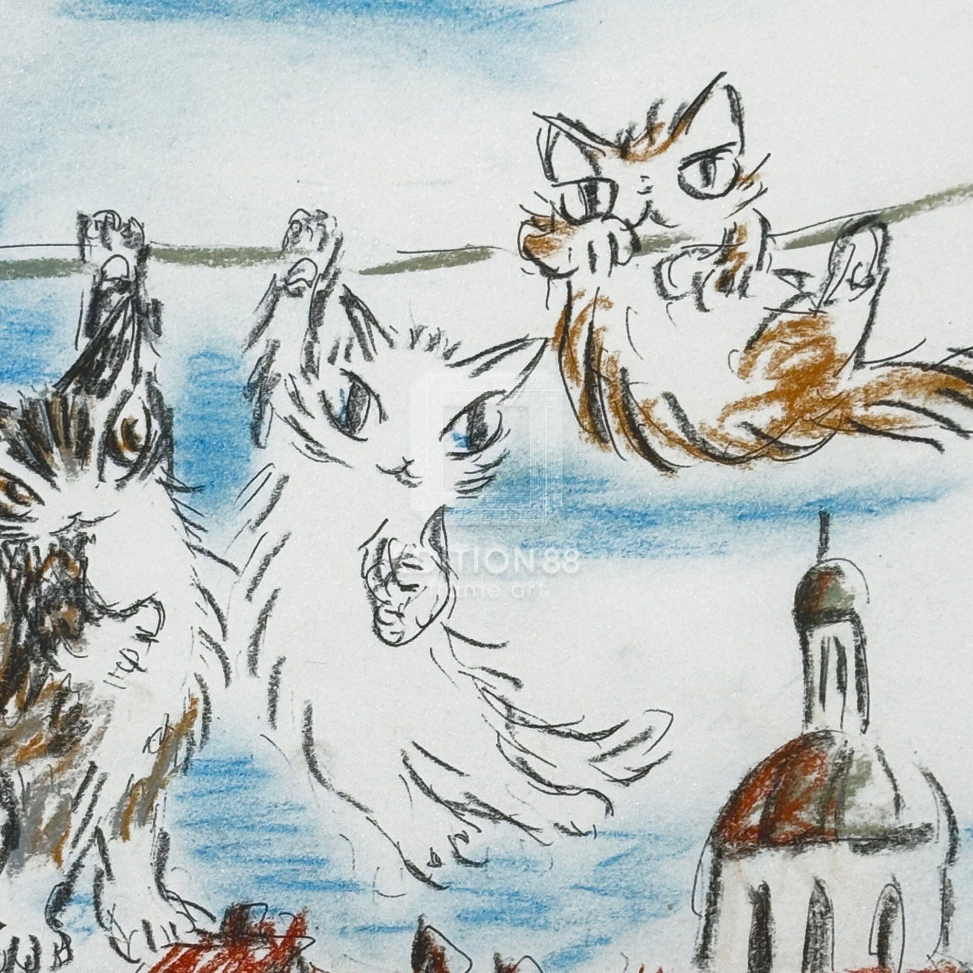 猫のダヤン 88グラフ「コンテ・パリの空の下」/池田あきこ（直筆サイン