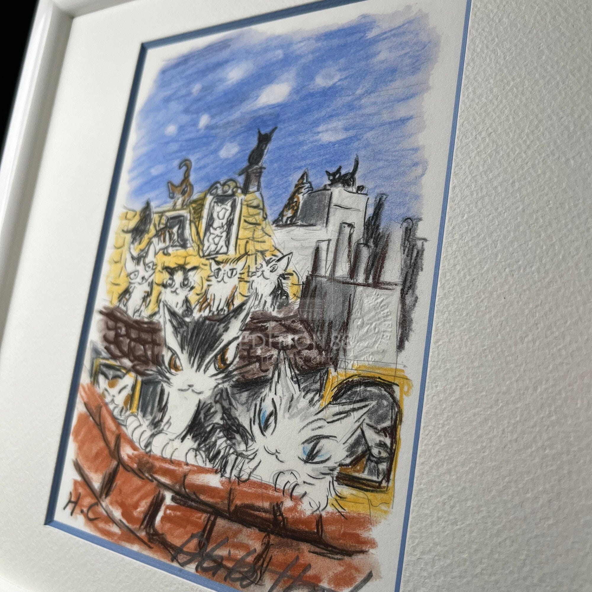 猫のダヤン 88グラフ「コンテ・パリの夜に歌うよ」/池田あきこ（直筆