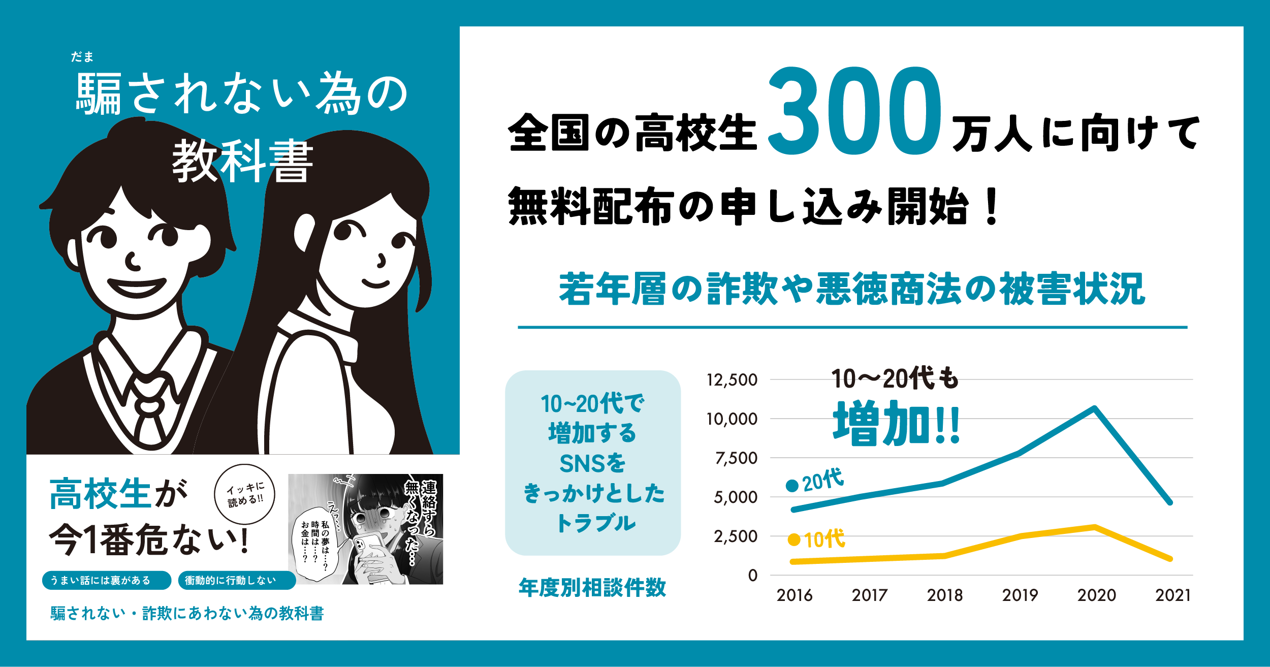 300万人の高校生へ「騙されない為の教科書」を無料配布、ハッシャダイ