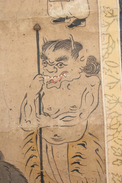 仏画 青面金剛像 掛軸 Z198｜骨董店 のびる 古美術 骨董 和風建具 蔵戸