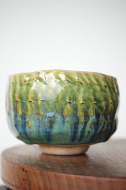 琉球 壺屋焼 小橋川仁王 茶碗2点 P482｜骨董店 のびる 古美術 骨董