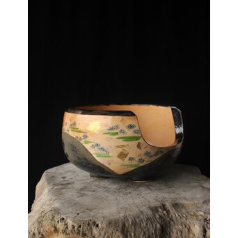 三浦乾也 金銀彩若松図風炉 P608｜骨董店 のびる 古美術 骨董 和風建具