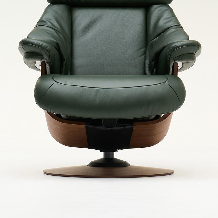 リクライニングチェア(M) RU7350 ダークグリーン ウォールナット