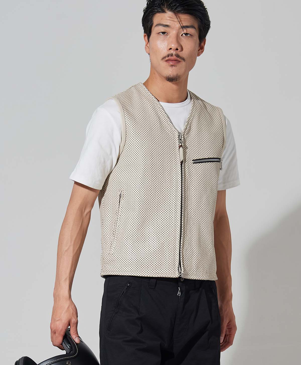 革ベスト パンチング レザーベスト｜カドヤ公式オンラインショップ｜PL