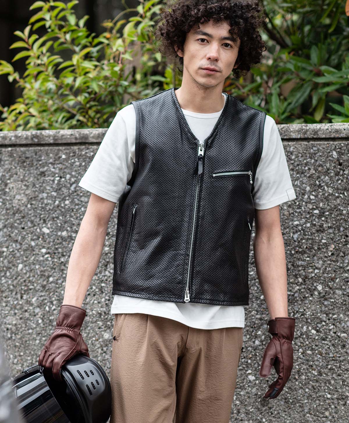 Leather Vest Leather Vest Punching Riders Vest｜Kadoya Official