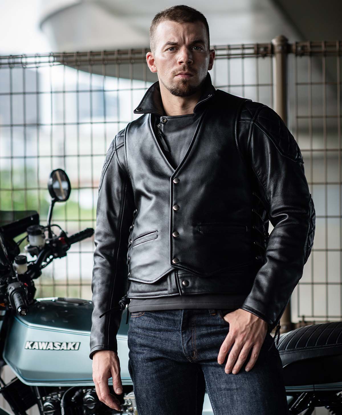 革ベスト ボタンダウン レザーベスト｜カドヤ公式オンラインショップ