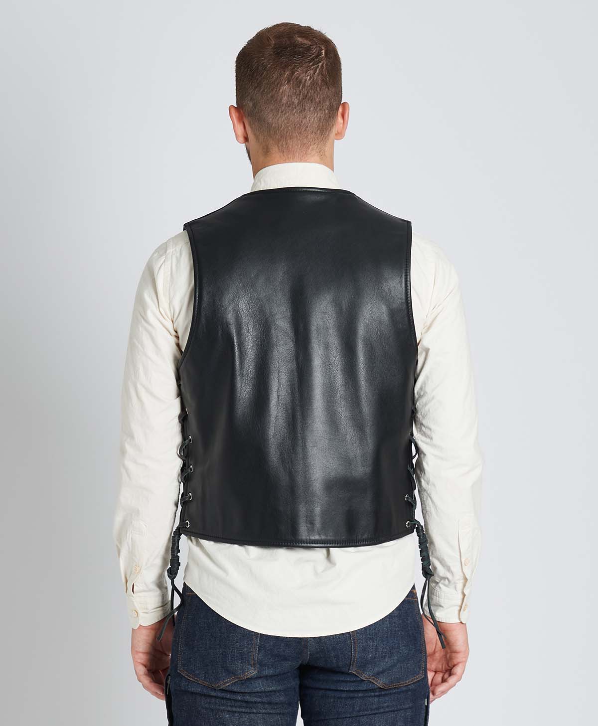 革ベスト ボタンダウン レザーベスト｜カドヤ公式オンラインショップ