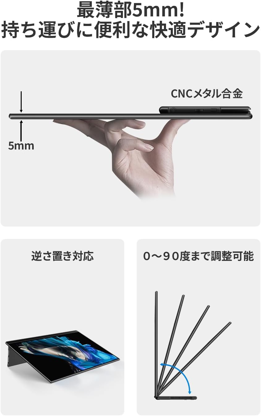モバイルモニター15.6インチ 2560*1440 144Hz LQG-156NW