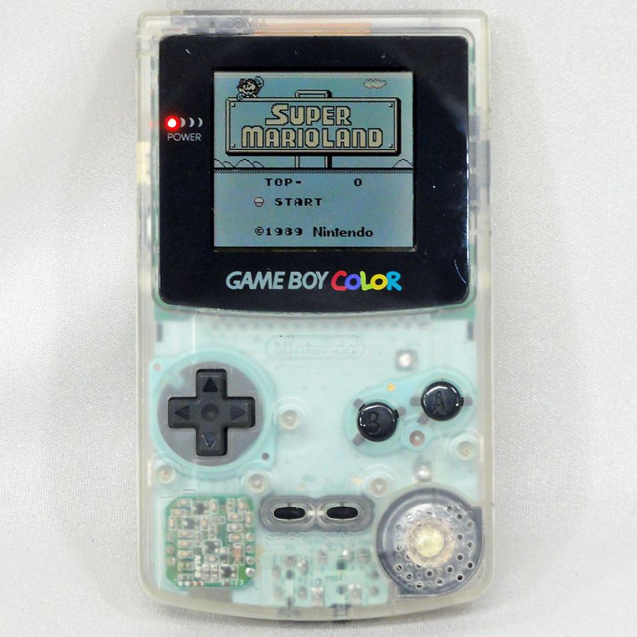 任天堂 ゲームボーイカラー 本体 クリア CGB-001 ソフト・箱付き 中古