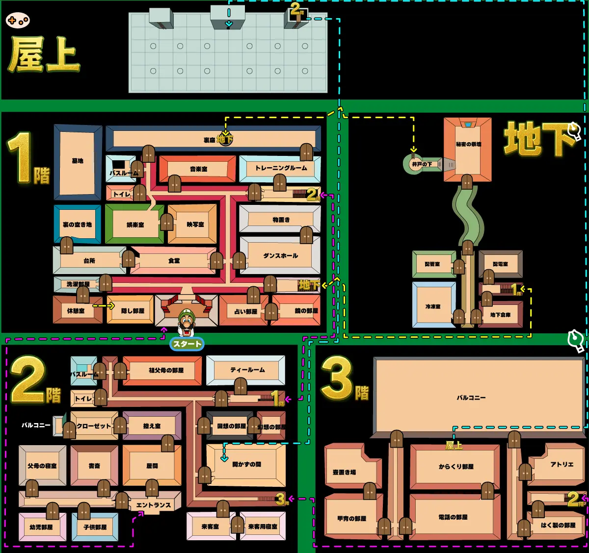 ルイージマンション攻略 マップで全エリアガイド【Switch2対応】