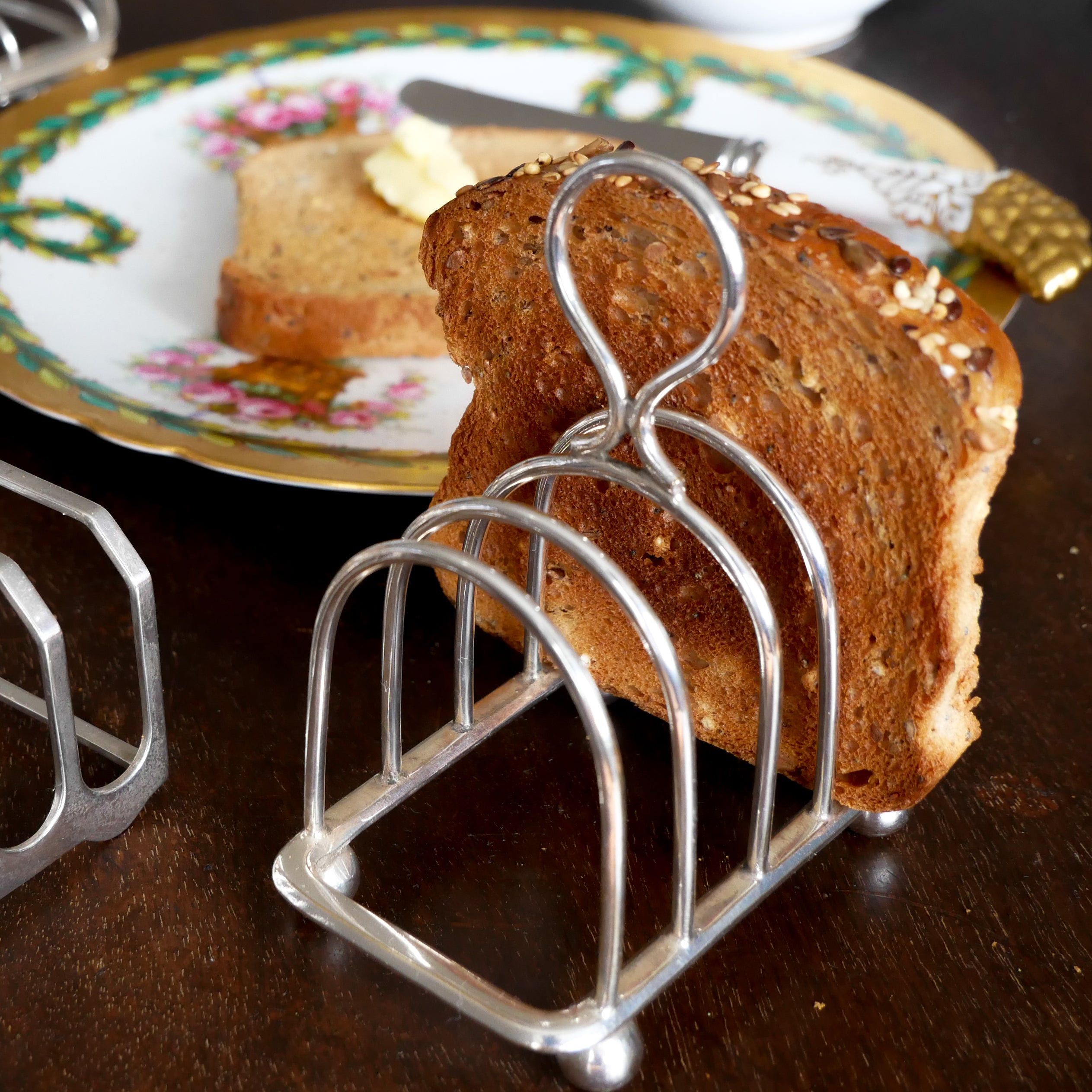 シルバープレート アンティーク トーストラック - 英国アンティークス