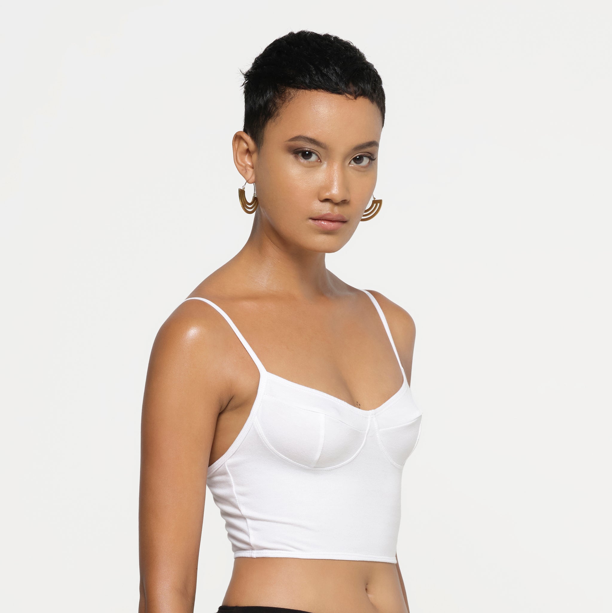 eleven44 Women's Organic Cotton Stretch Bustier in White