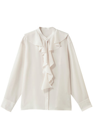 GALLARDAGALANTE(ガリャルダガランテ)｜ラッフルタイブラウス/ホワイト