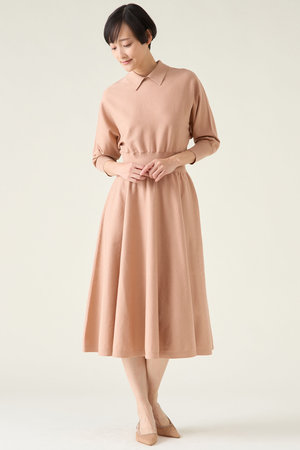 martinique(マルティニーク)｜衿ドルマンニットワンピース/ピンク の