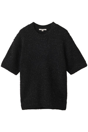 BLAMINK(ブラミンク)｜ラメショートスリーブニット/ブラック の通販