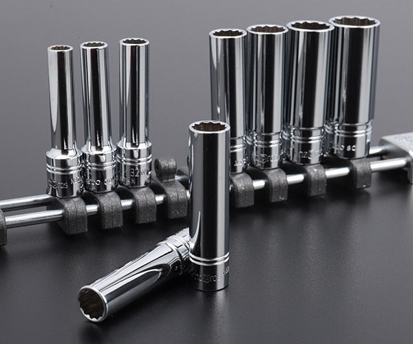 ネプロス 6.3sq.ディープソケットセット（十二角）[9コ組]インチサイズ