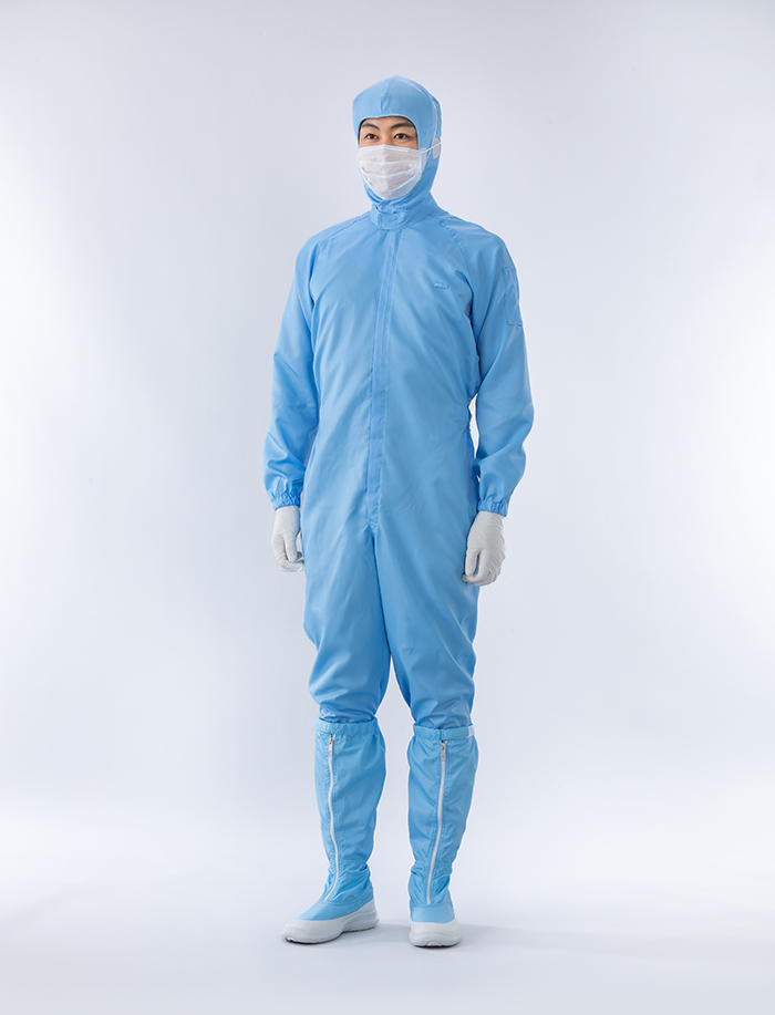 CJ1032 フロントファスナークリーンスーツ S ブルー | コクゴeネット