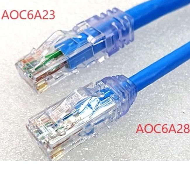 AISAN CAT6A極細径パッチケーブル(撚線) 1M（青/白/黄/黒） AOC6A28-1