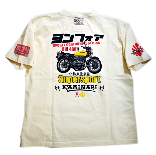 Kaminari カミナリ 「OH!400!!ヨンフォア」 半袖Tシャツ KMT-207
