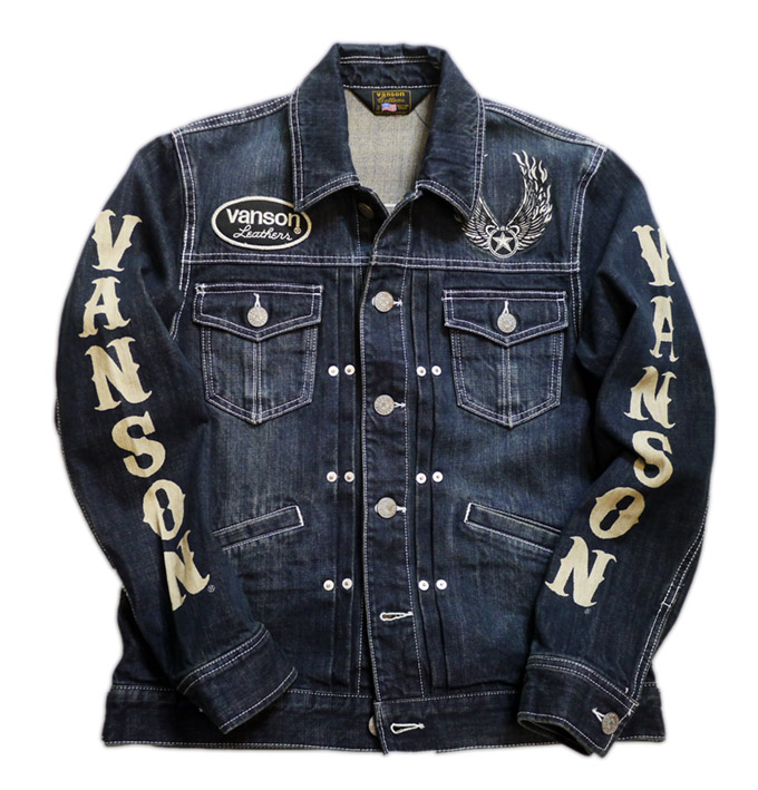 vanson （バンソン）アメリカンイーグル刺繍 Gジャン NVSL-2102
