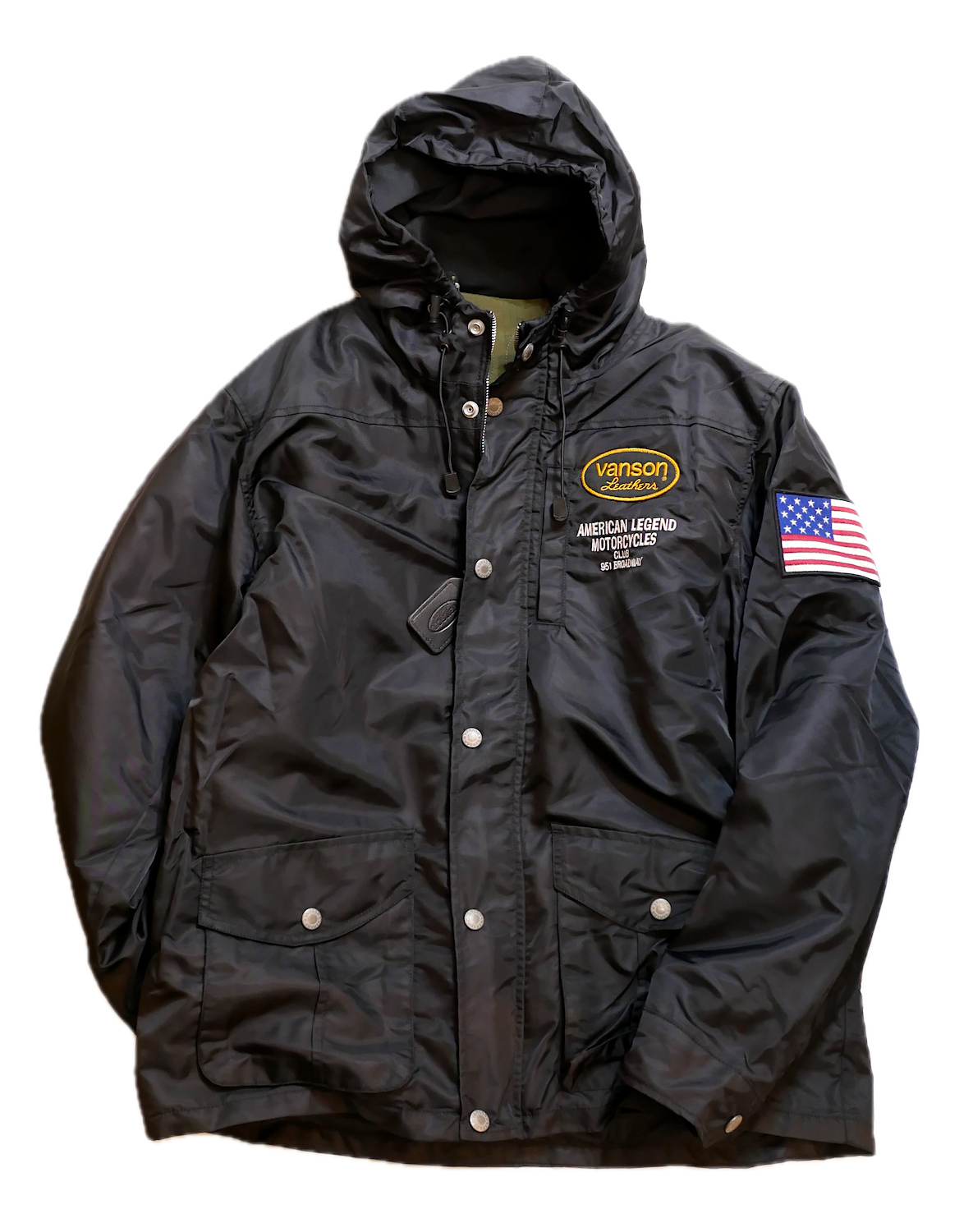 VANSON (バンソン）ナイロン 3wayジャケット 刺繍 ワッペン（VANSON