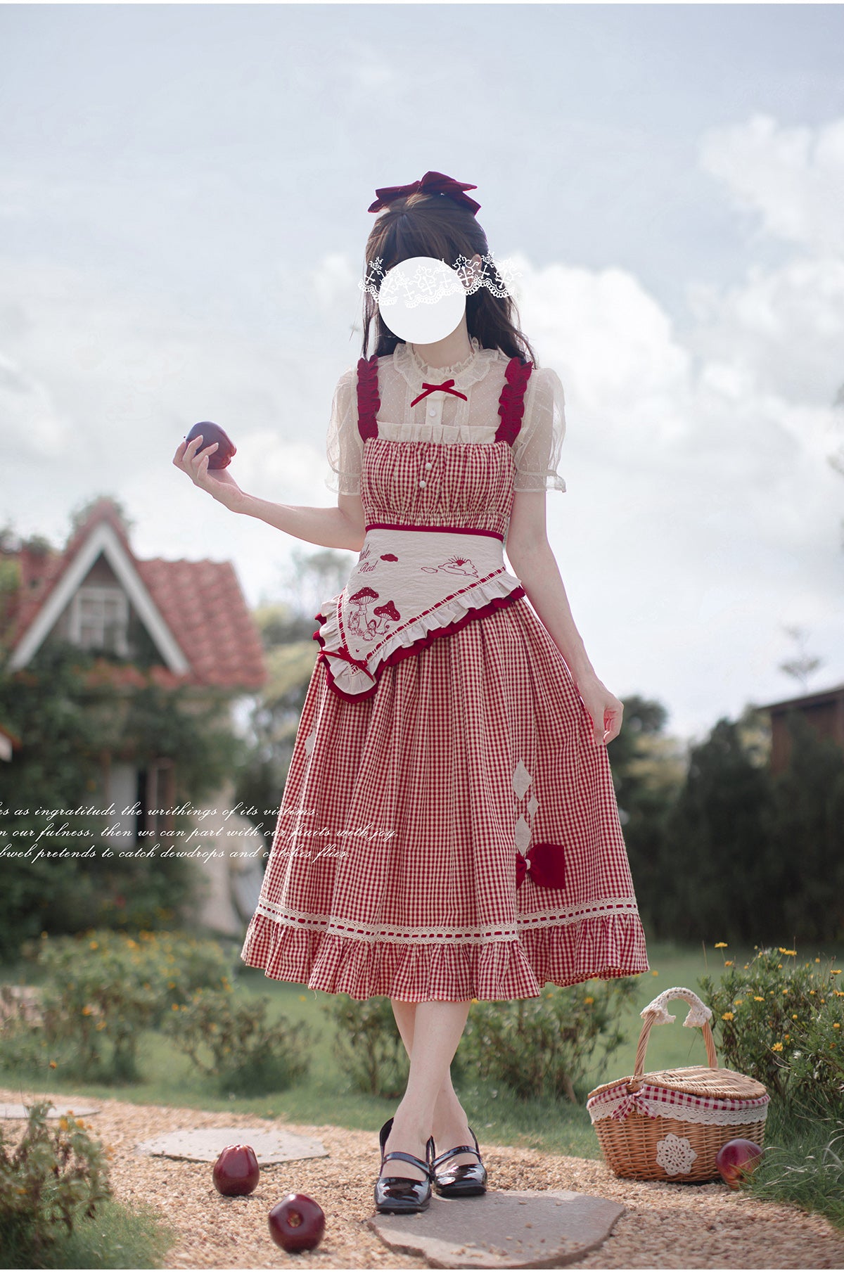 赤ずきんちゃん ギンガムチェックジャンパースカート・ブラウスセット