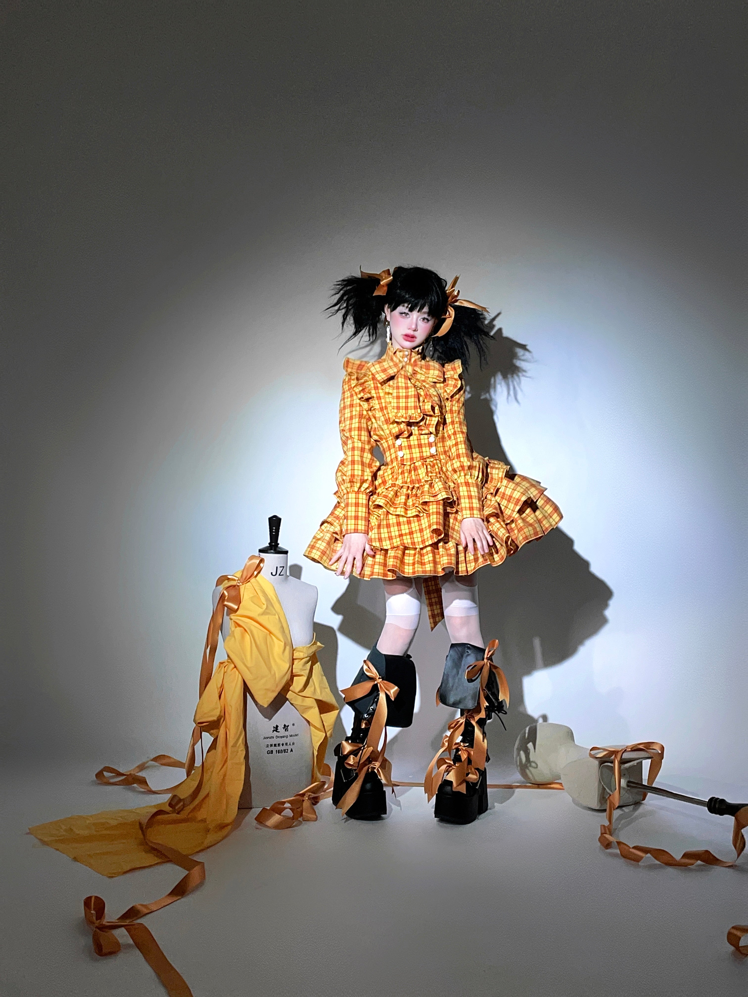 A Doll's House ブラウス(イエロー・ブルーチェック)【CATCOCOON