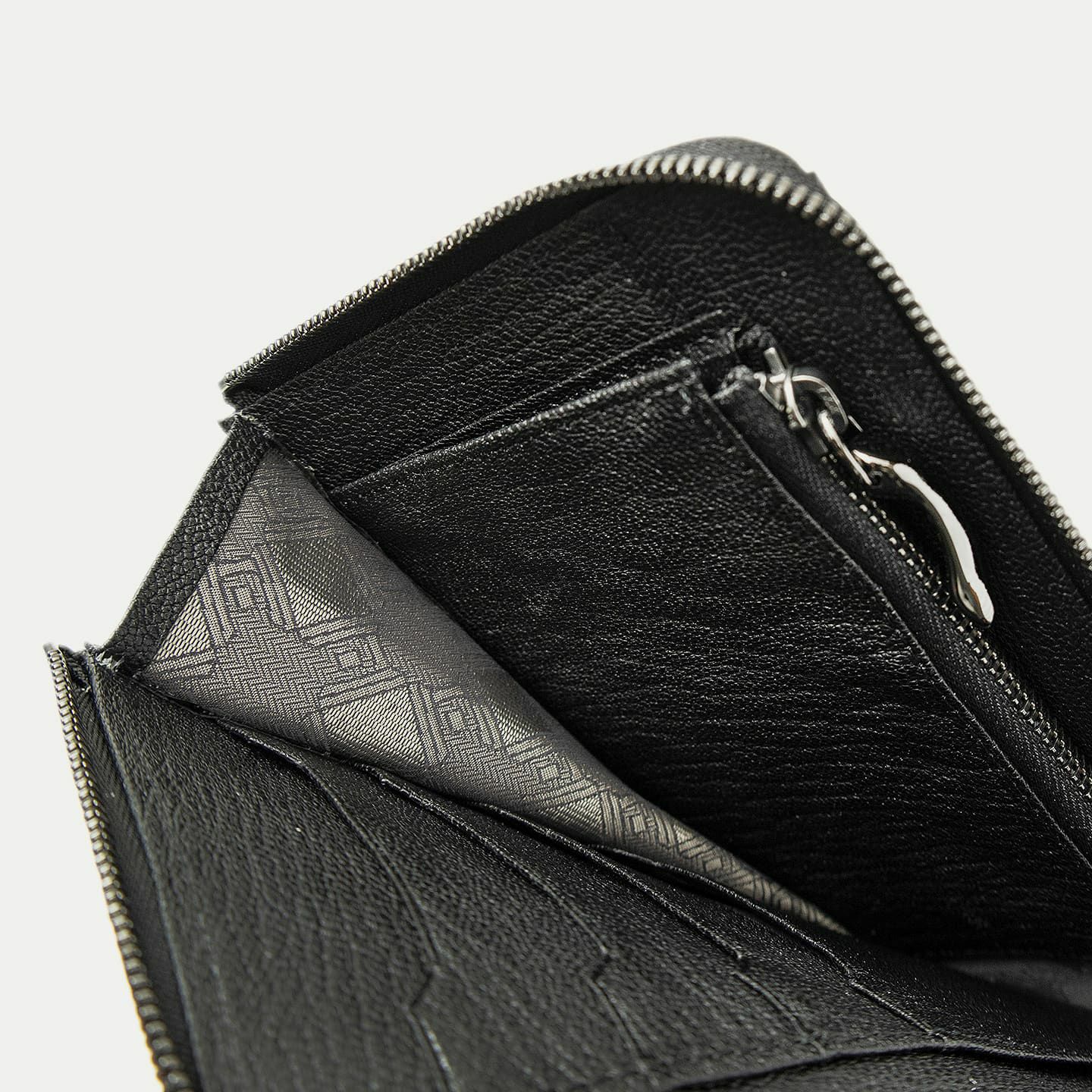 ゴート L字ファスナーウォレットショルダー《Envelop》 - Black - | ETiAM