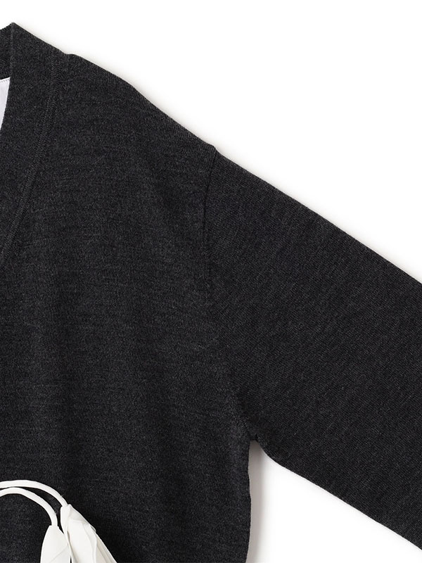 SANTEフラワーモチーフVネックニットカーディガン(F GREY): トップス