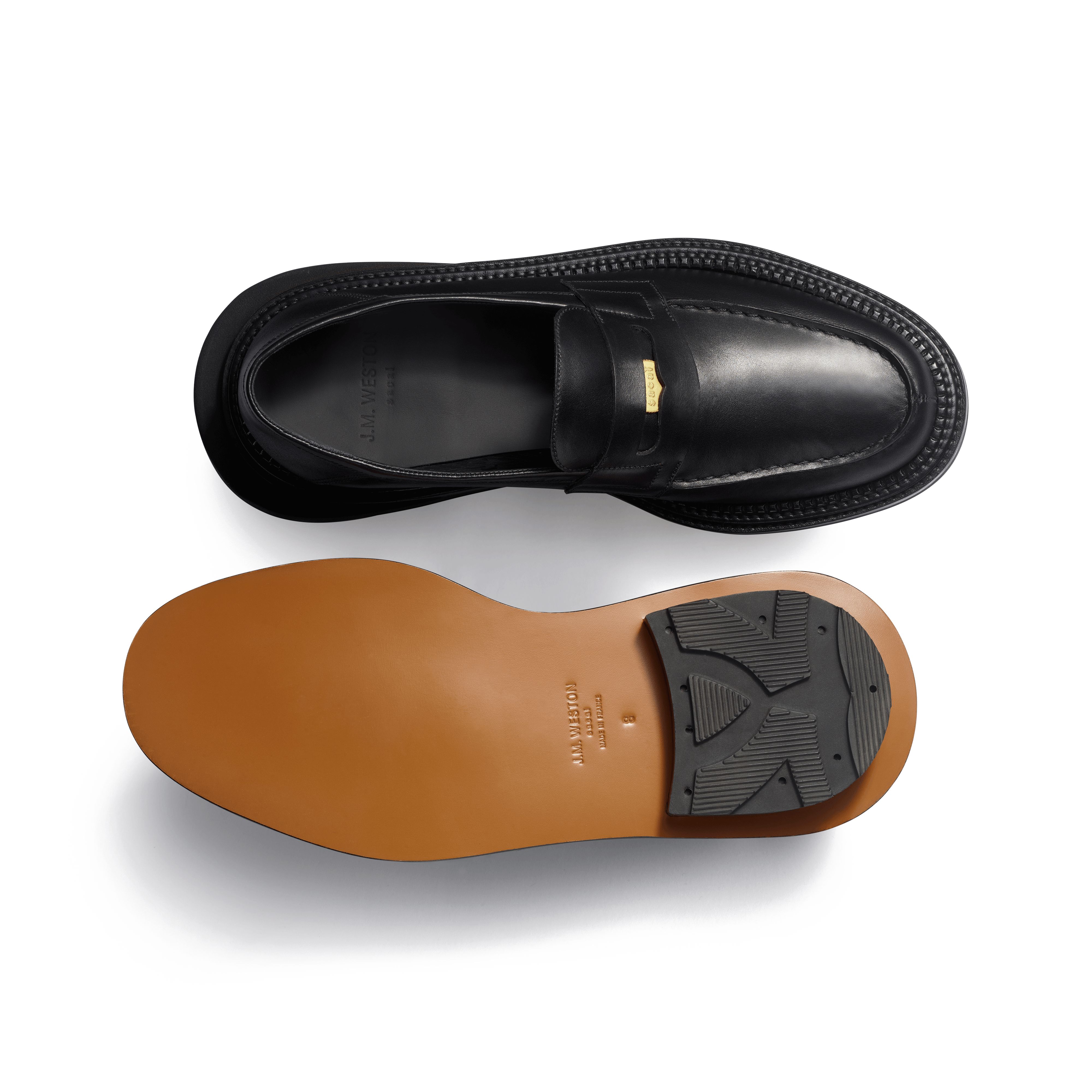 Black soft calf leather Loafer J.M. Weston x sacai