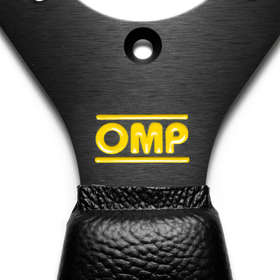 OMP Trecento Uno Steering Wheel - Black Polyurethane Black Spokes 300m