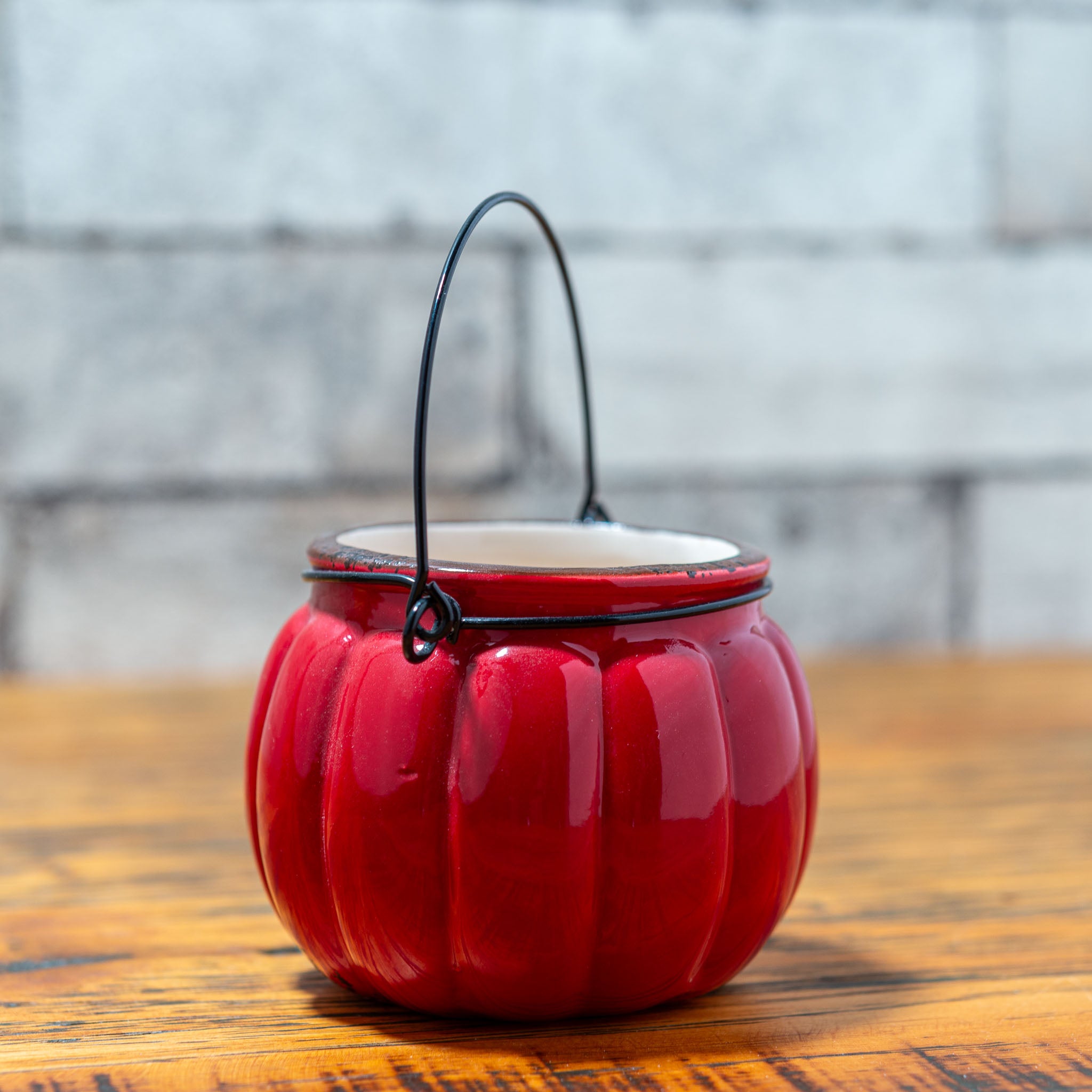 陶器製 ワイヤーアーム付き カラフルフラワーポット 全4種