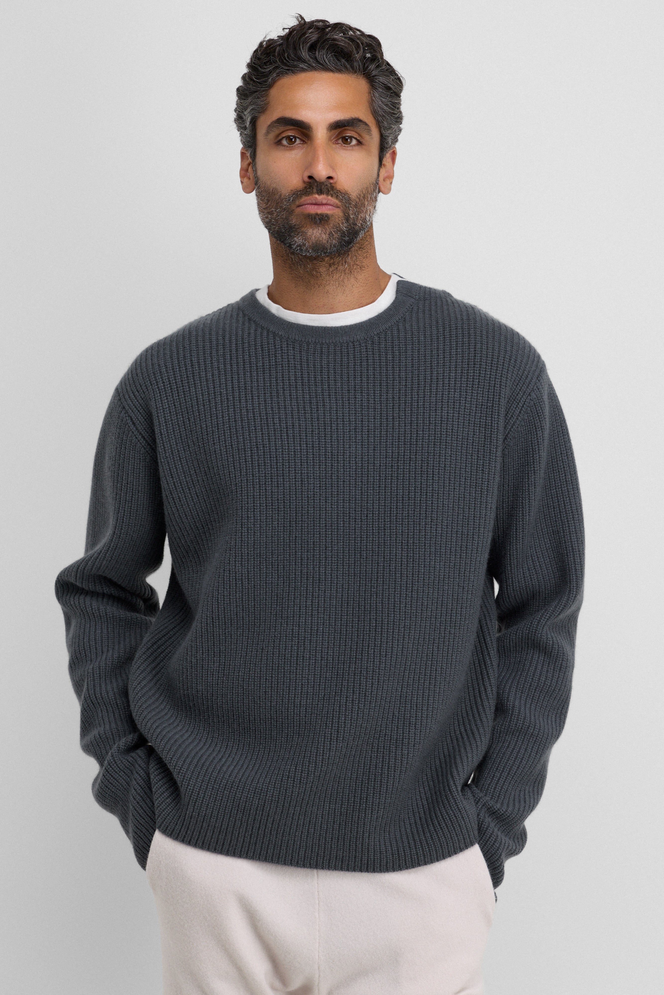 extreme cashmere crew sweater ribbed pure – 356 you – extreme