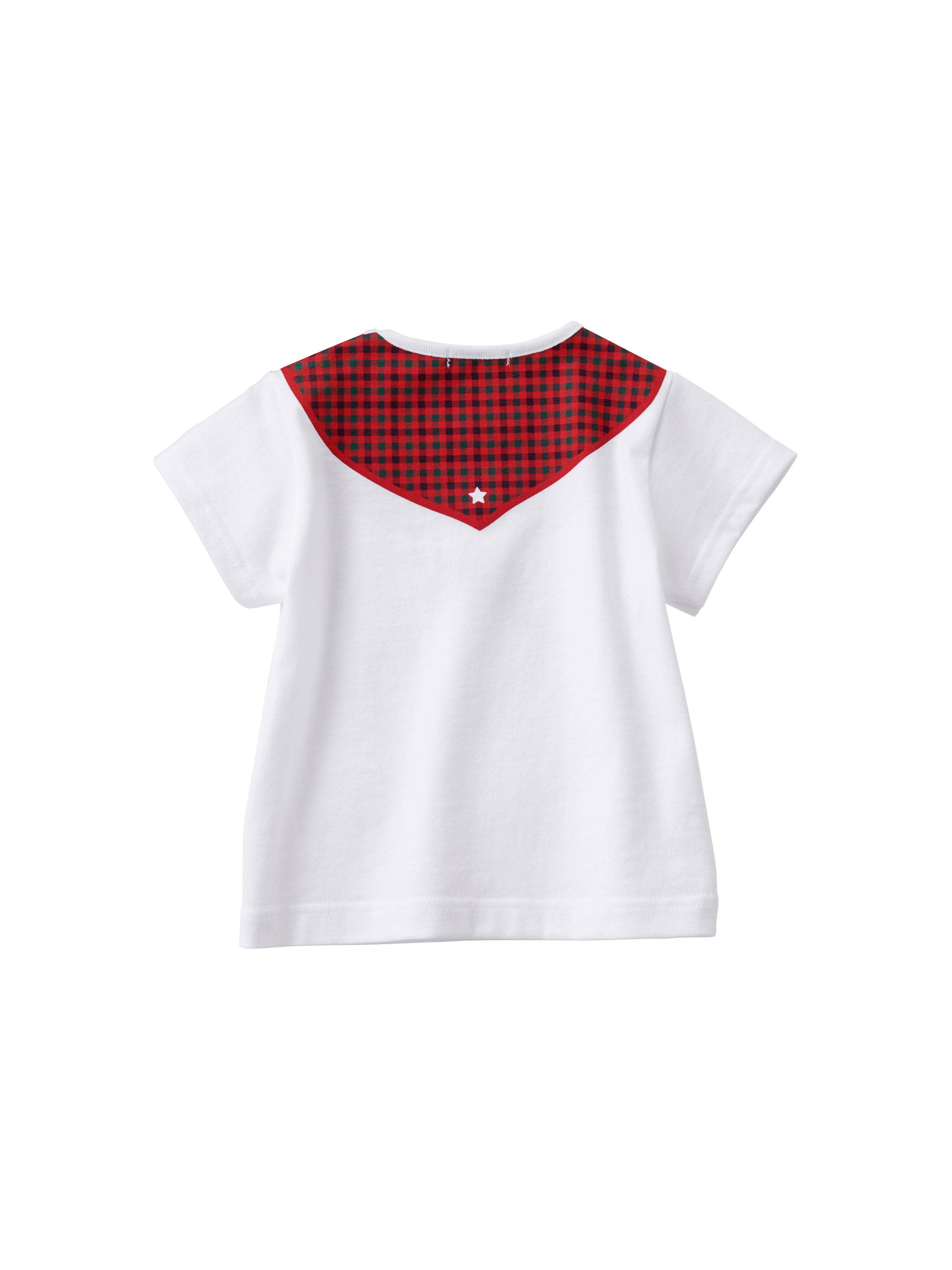 ファミリア 新品ピアノ鍵盤Tシャツ 緑系チェックハーフパンツ 120cm