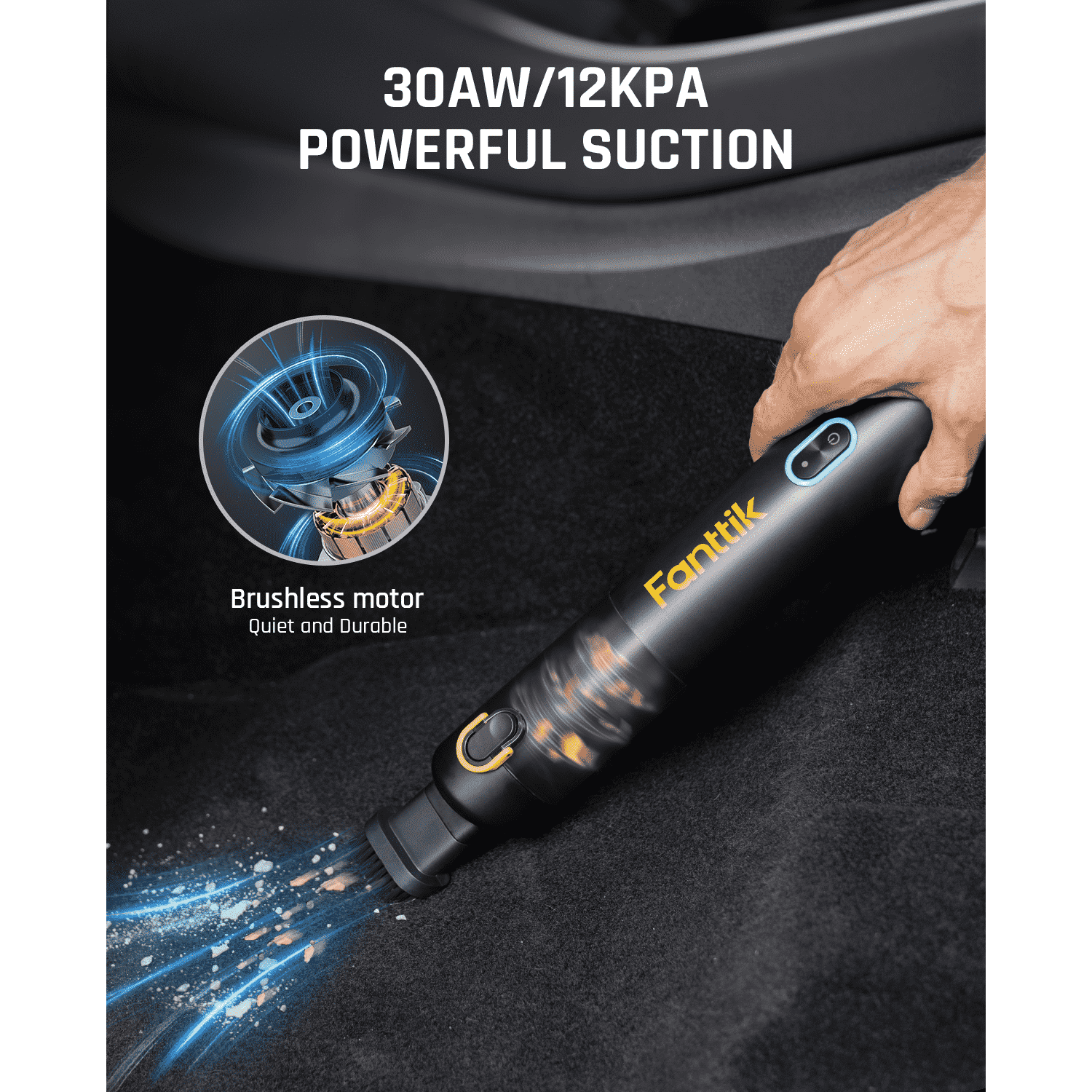 Fanttik V8 Mate Cordless Car Vacuum - Powerful & Efficient