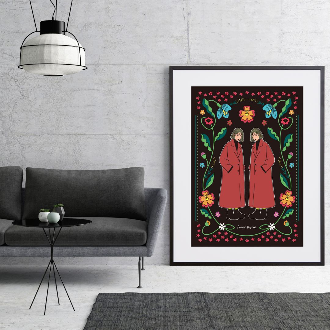 花柄模様とモード感が魅力のアートポスター『OHANA』｜レトロポップ