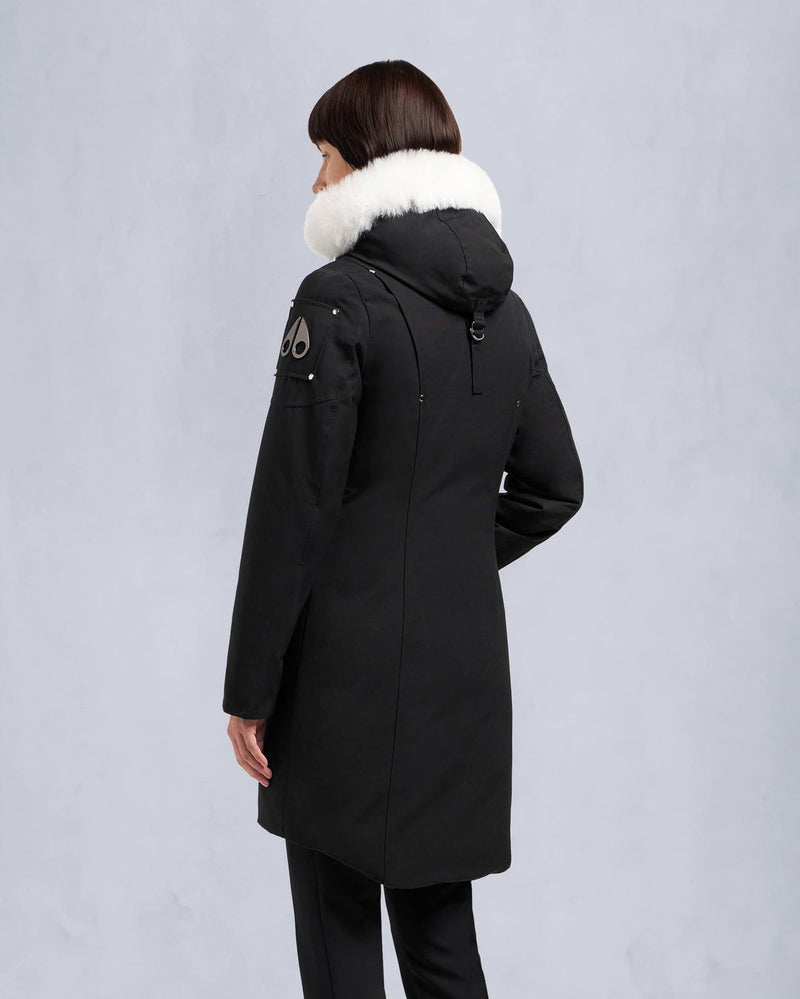 Moose Knuckles Womens Stirling Parka LDS in Black with Natural
