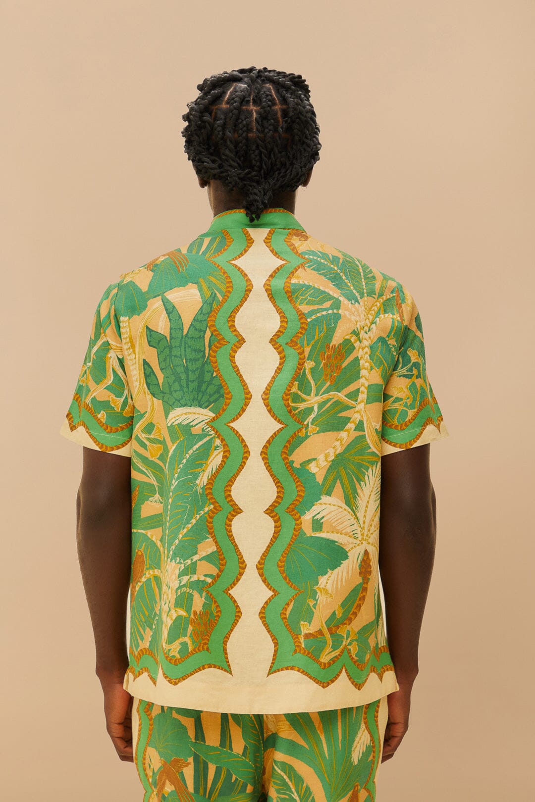 Beige Tropical Isla LENZING™ ECOVERO™ Euroflax™ Shirt – FARM Rio