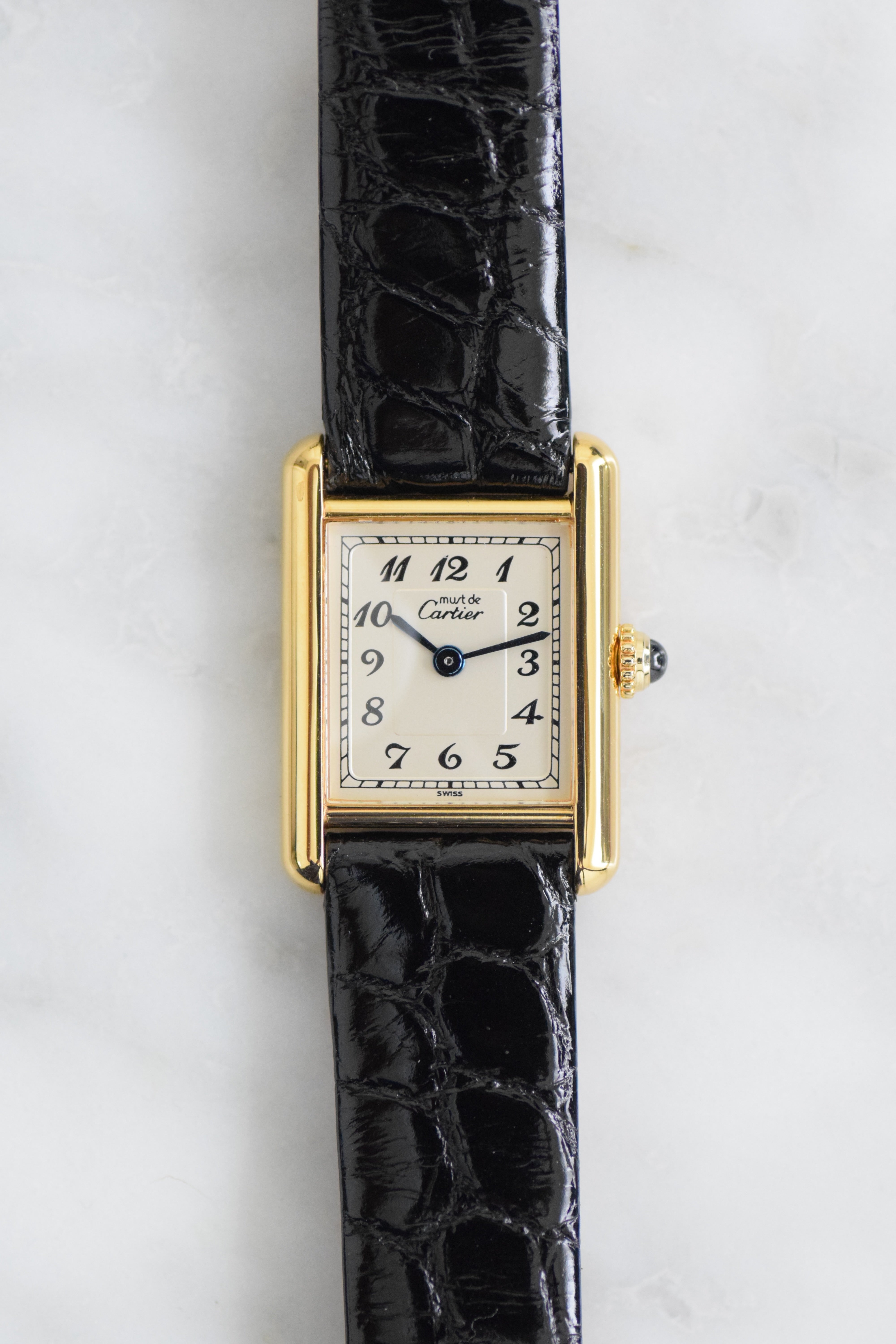 Discontinued Must de Cartier Tank Ladies Vintage Watch, Breguet Numera