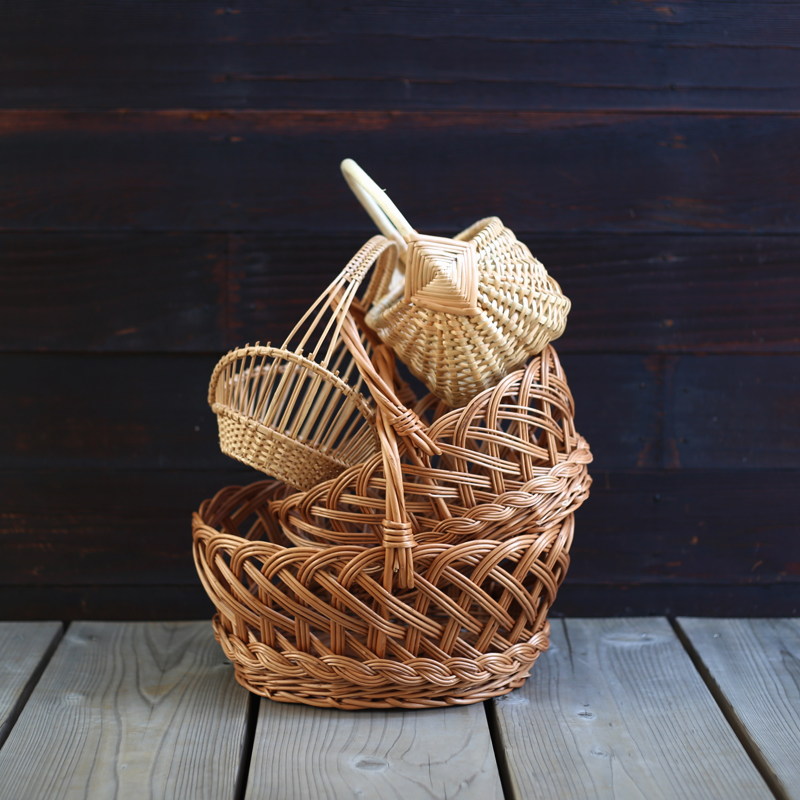 ラトビアのかごの通販（ヤナギの円バスケット大）｜FAVOR（手仕事